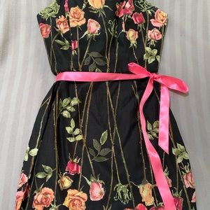 Black with Roses Betsey Johnson Dress